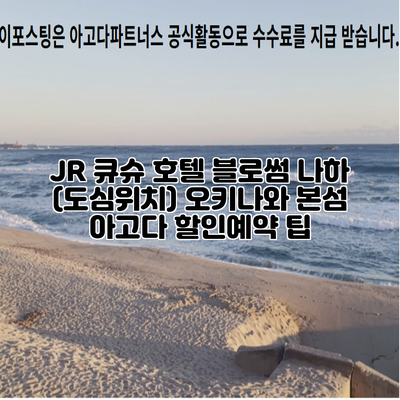 JR 큐슈 호텔 블로썸 나하 (도심위치) 오키나와 본섬 아고다 할인예약 팁