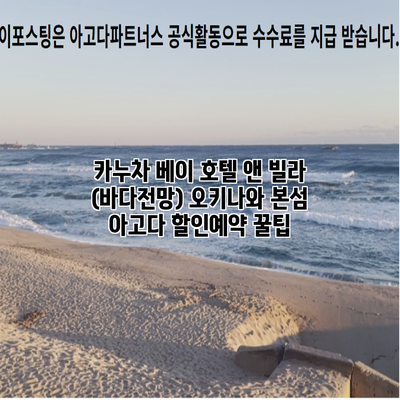 카누차 베이 호텔 앤 빌라 (바다전망) 오키나와 본섬 아고다 할인예약 꿀팁