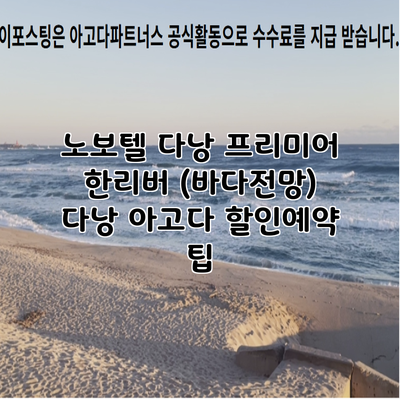 노보텔 다낭 프리미어 한리버 (바다전망) 다낭 아고다 할인예약 팁