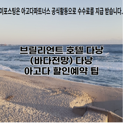 브릴리언트 호텔 다낭 (바다전망) 다낭 아고다 할인예약 팁