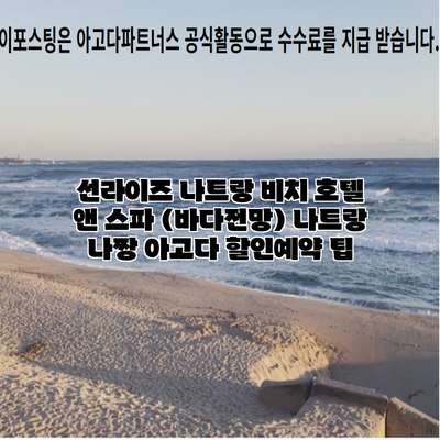 선라이즈 나트랑 비치 호텔 앤 스파 (바다전망) 나트랑 나짱 아고다 할인예약 팁