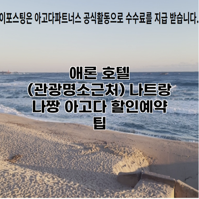 애론 호텔 (관광명소근처) 나트랑 나짱 아고다 할인예약 팁
