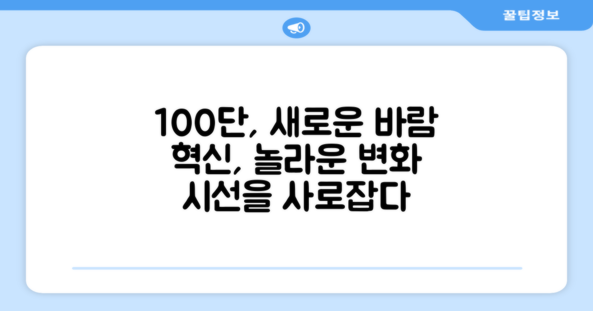 100단, 혁신적인 바람의 변화
