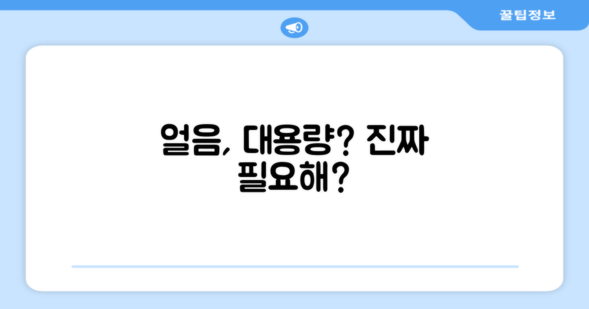 대용량 얼음, 필요한가?