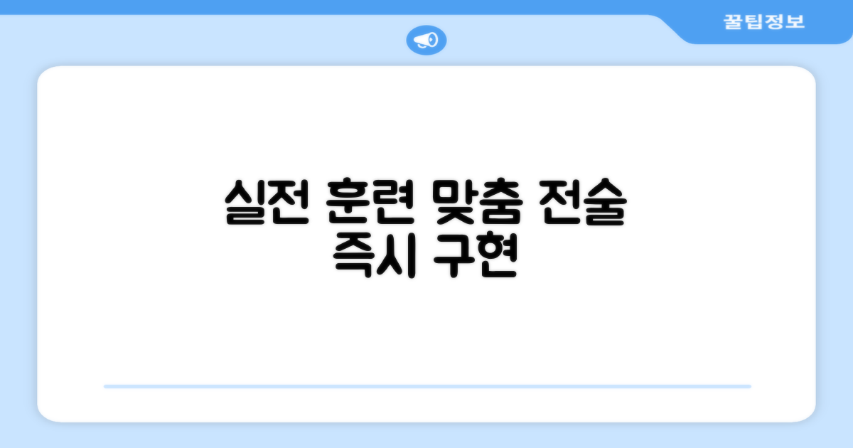 실전, 훈련 맞춤 전술 구현