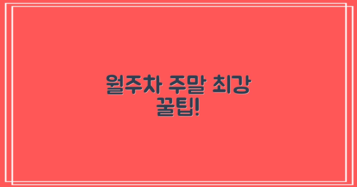 월주차 및 주말 이용 꿀팁