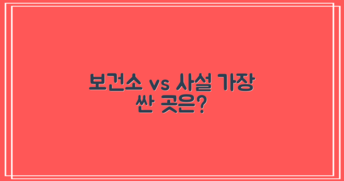 비용: 보건소 vs 사설