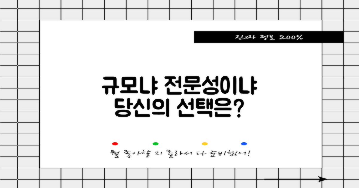 규모 vs. 전문성 비교