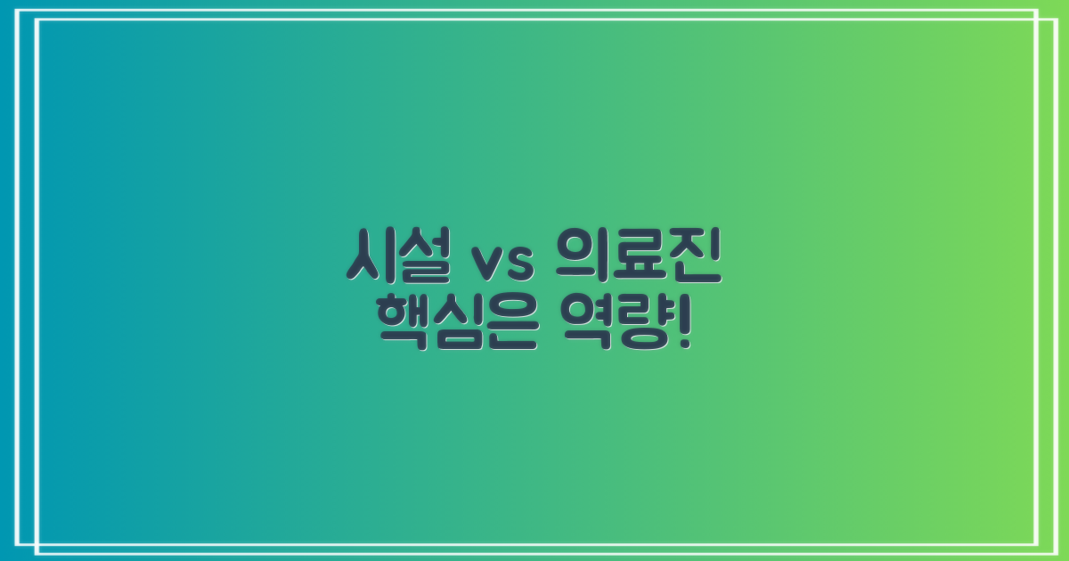 시설 vs 의료진 역량