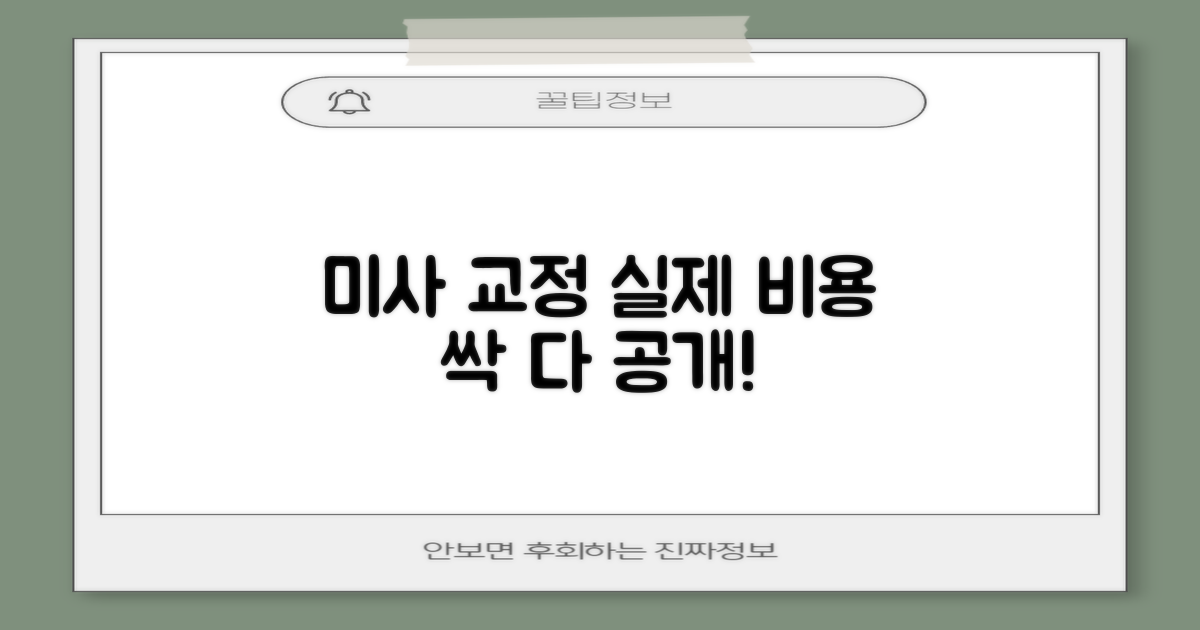 미사 교정 비용 실제 분석