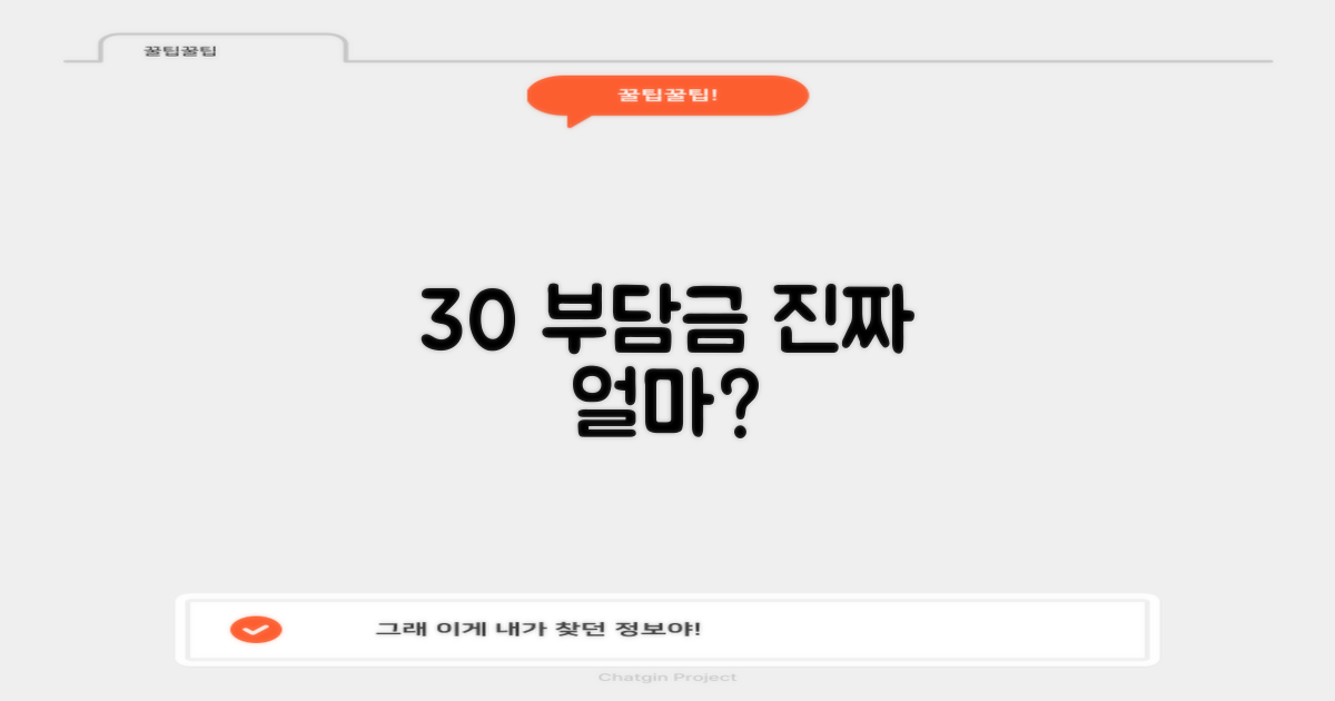 30% 본인 부담금 실제 액수