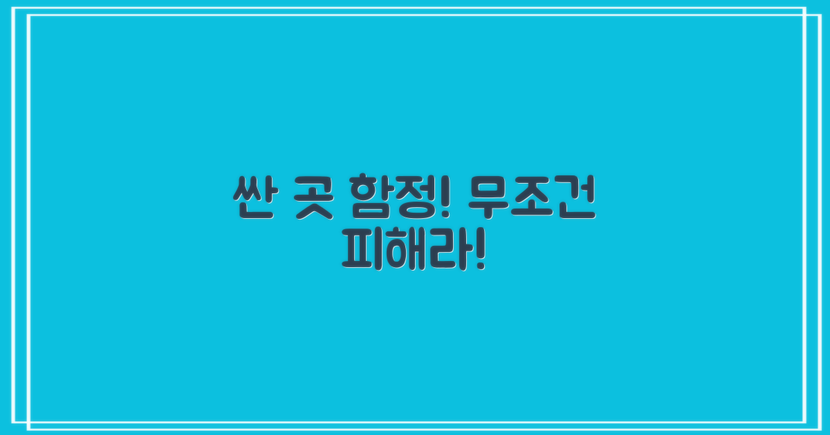 무조건 싼 곳? 이것만은 피하세요!