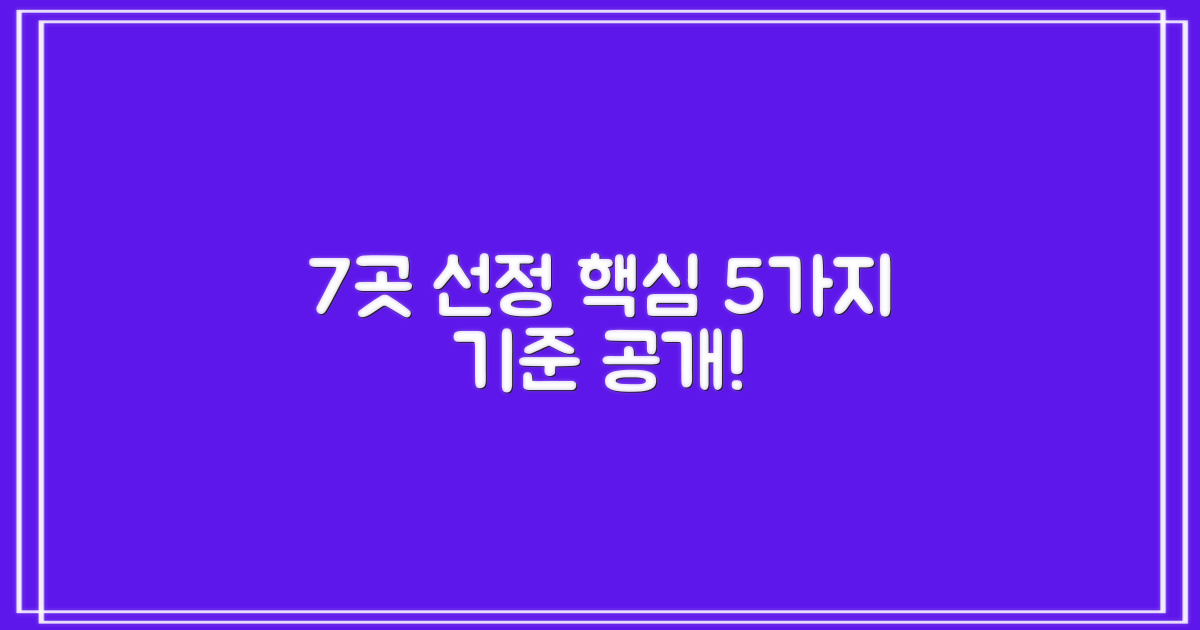 7곳 선정의 5가지 기준