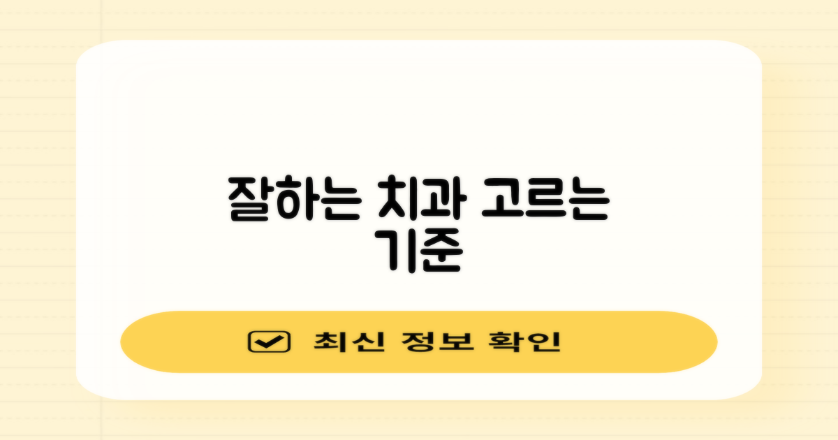 잘하는 치과 핵심 선정 기준