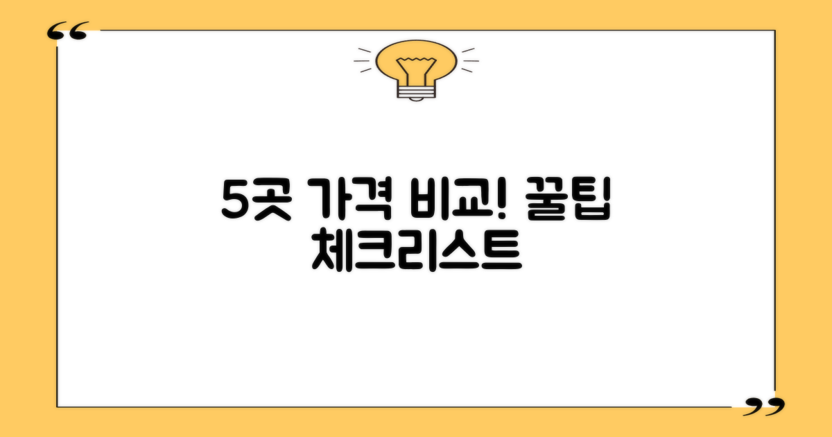 5곳 가격 비교! 똑똑한 체크리스트