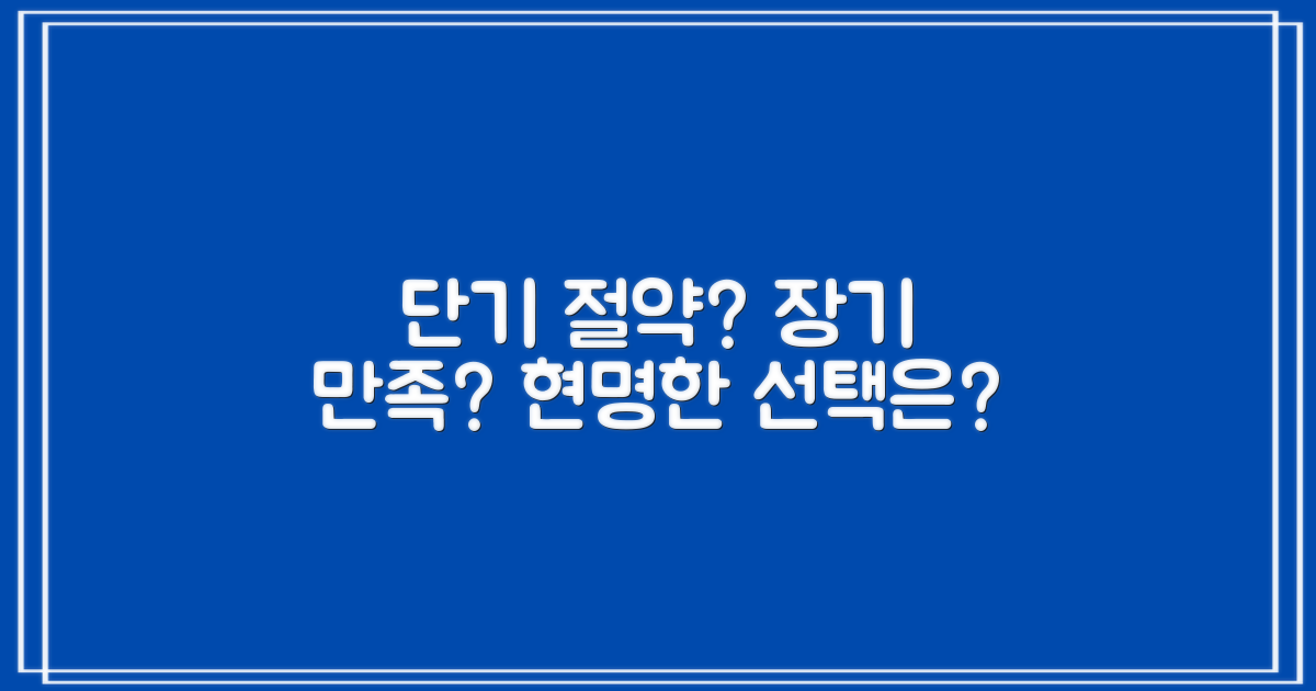단기 절약 vs. 장기 만족